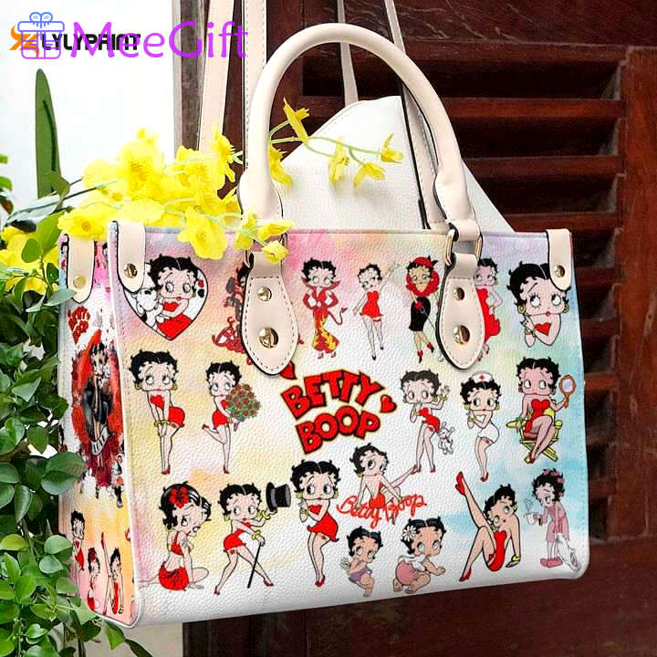 Betty boop 2 leather bag for women gift 4067 Women Leather Hand Bag