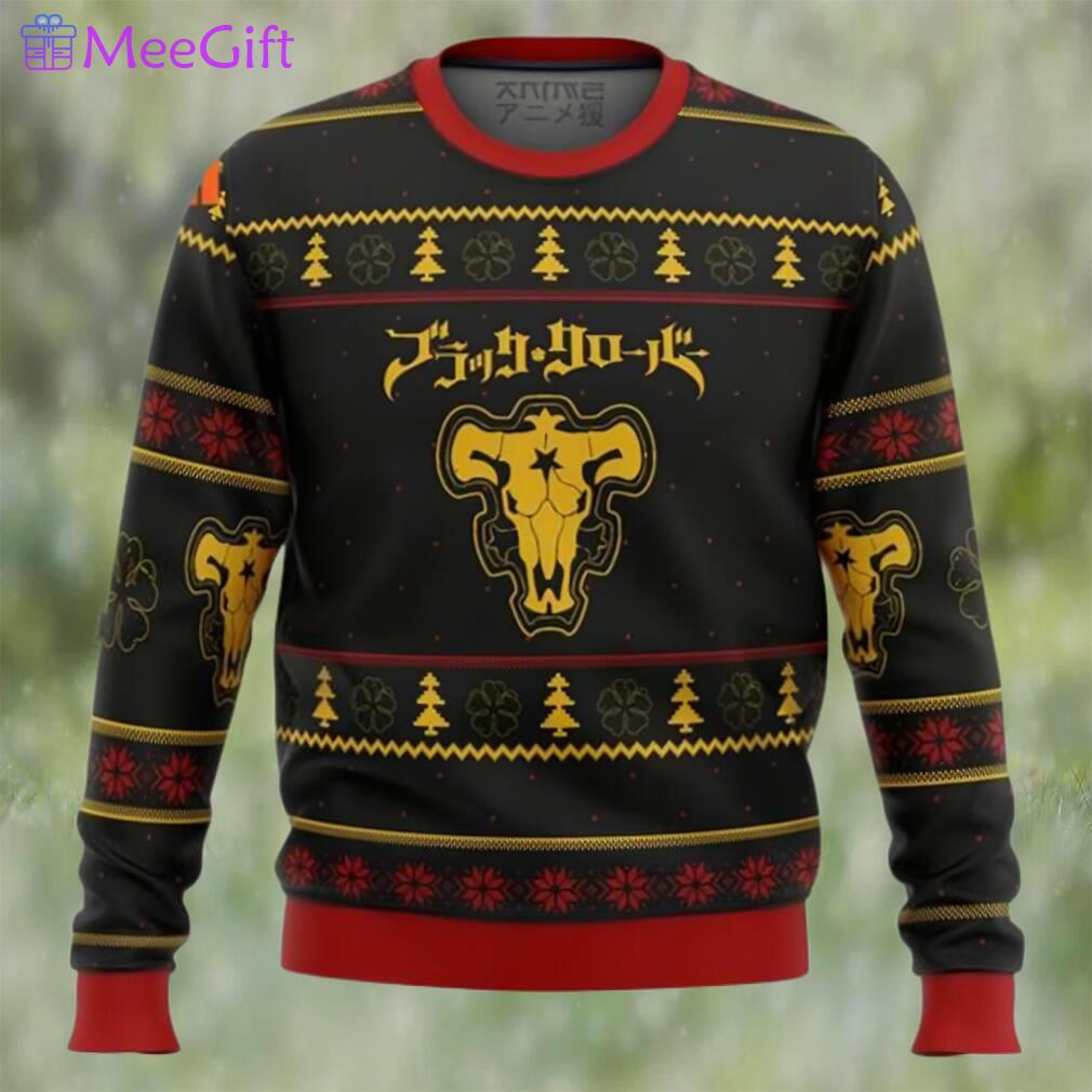 Black clover bulls ugly christmas sweater Christmas Ugly Sweater