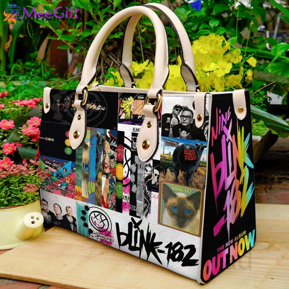 Blink 182 leather handbag gift for women 583 Women Leather Hand Bag