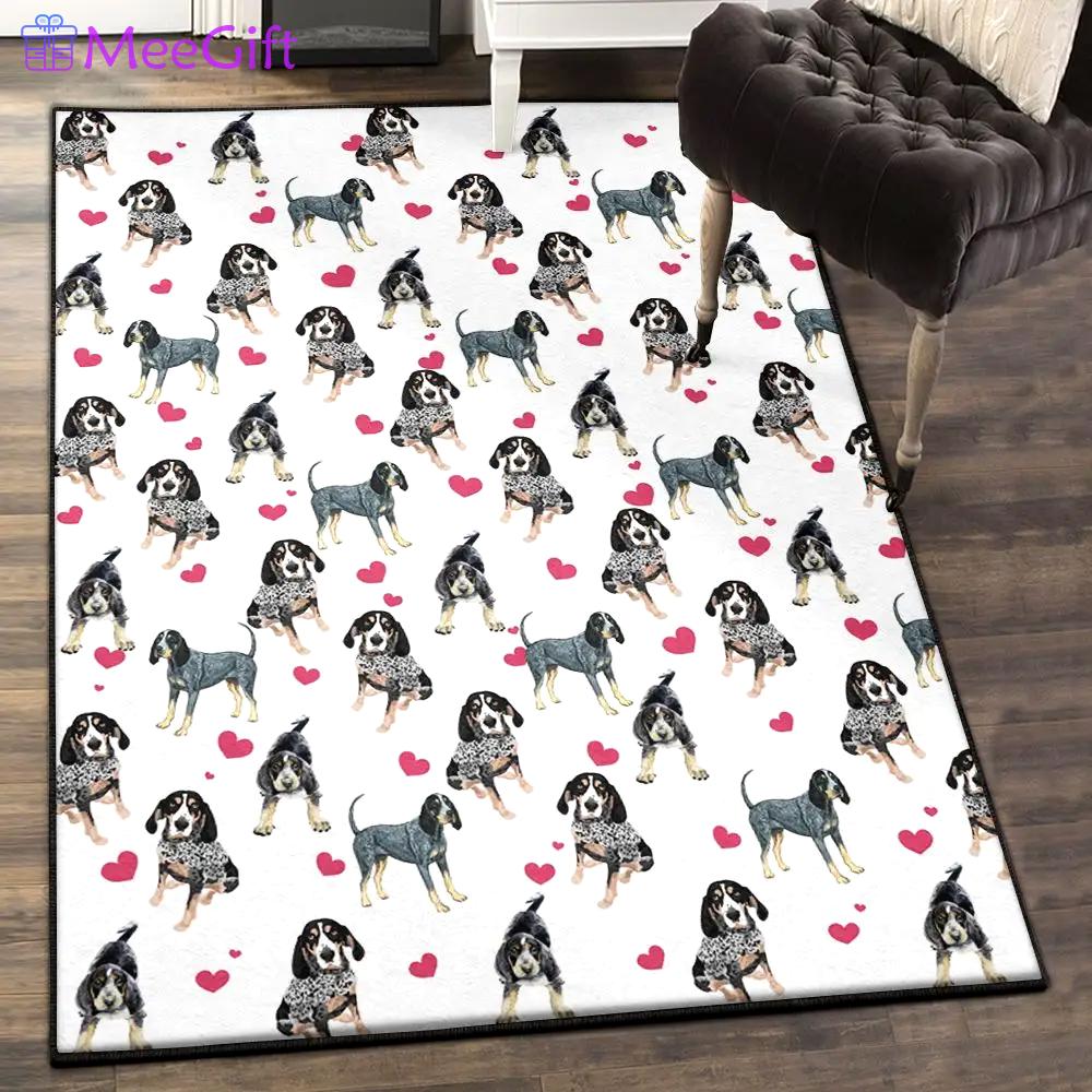 Bluetickhound puppy outdoor carpet, bluetick coonhound heart rug Rectangle Rug