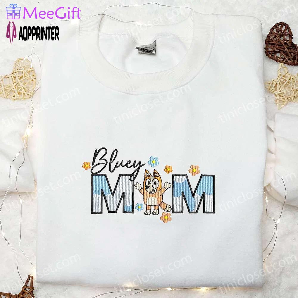 Bluey bingo mom embroidered shirt & hoodie: perfect mother s day gift idea Embroidered Shirt
