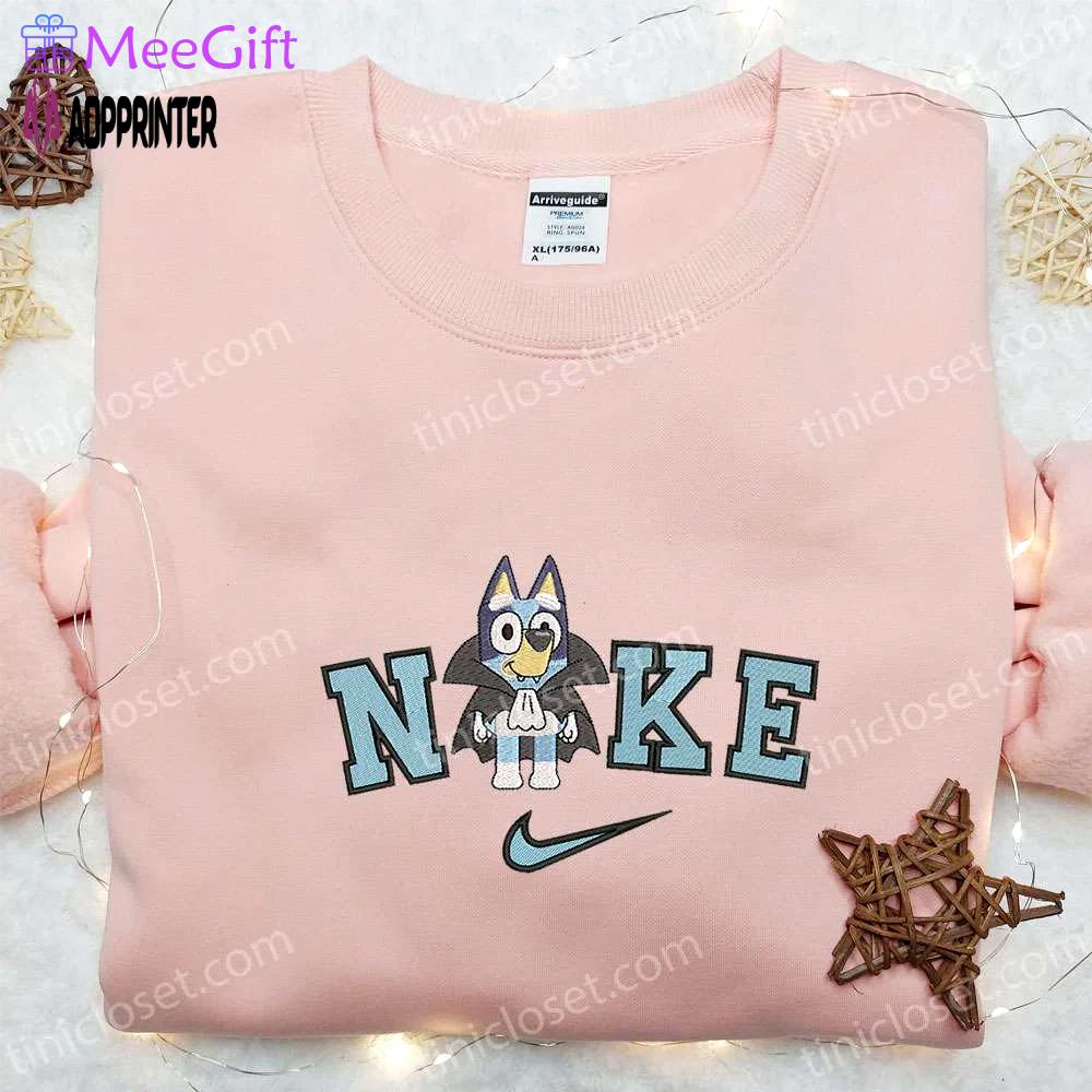 Bluey heeler nike embroidered hoodie: cool sweatshirt for halloween Embroidered Shirt