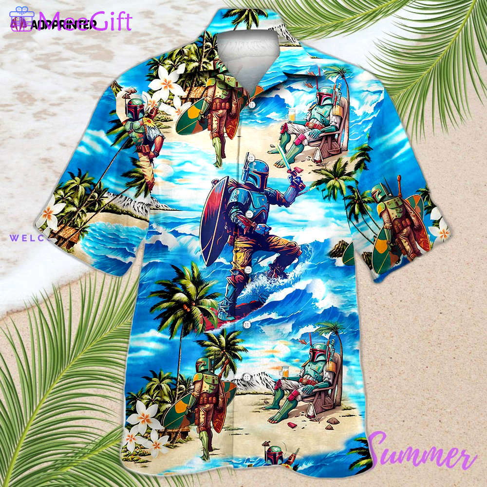 Boba fett star wars surfing hawaiian shirt shorts summer 2023 hot Hawaii Shirt