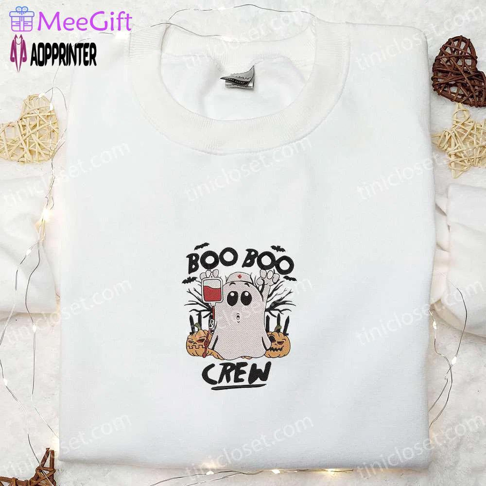 Boo boo crew nurse embroidered shirt – funny halloween gift idea Embroidered Shirt