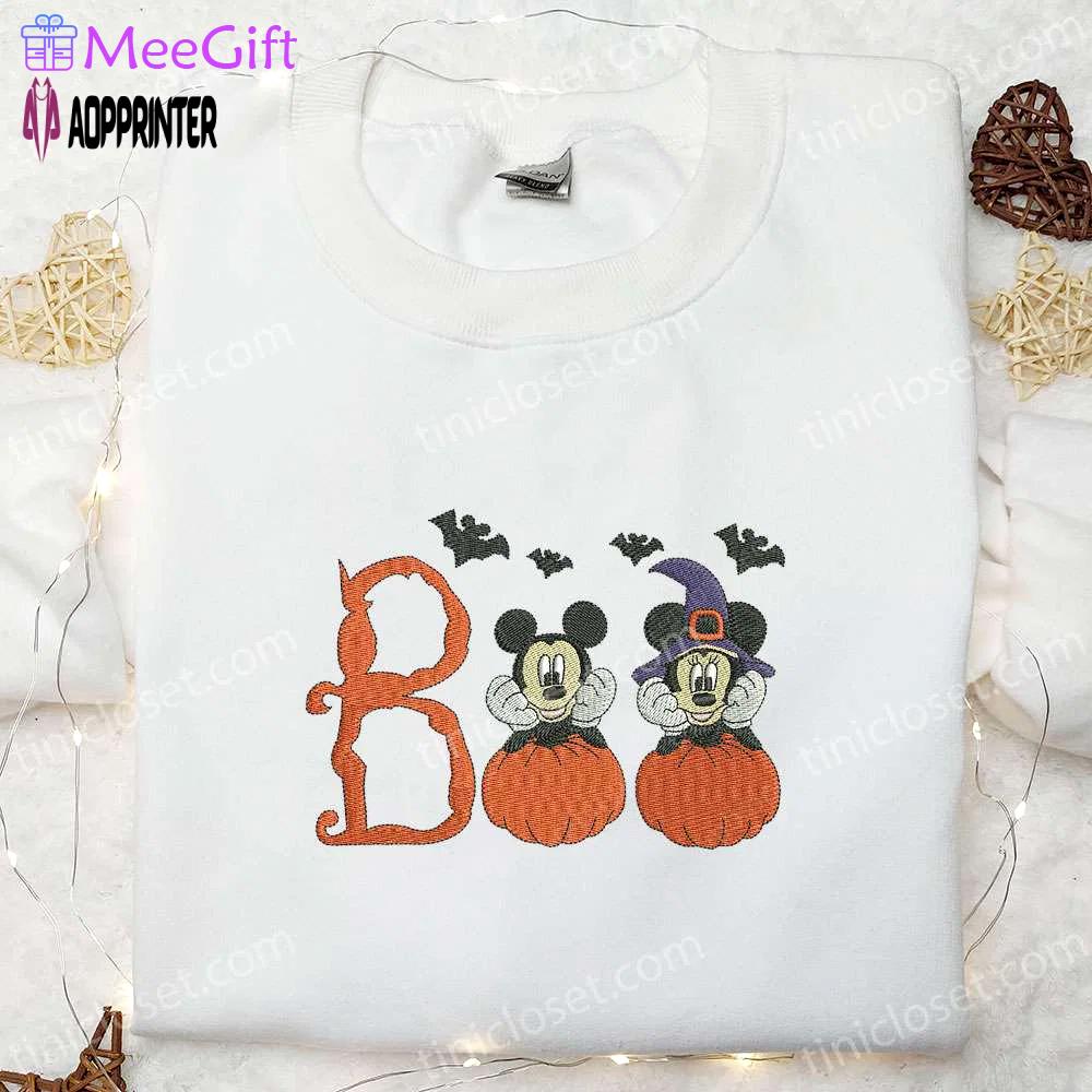 Boo mickey minnie embroidered shirt – disney halloween gift idea Embroidered Shirt
