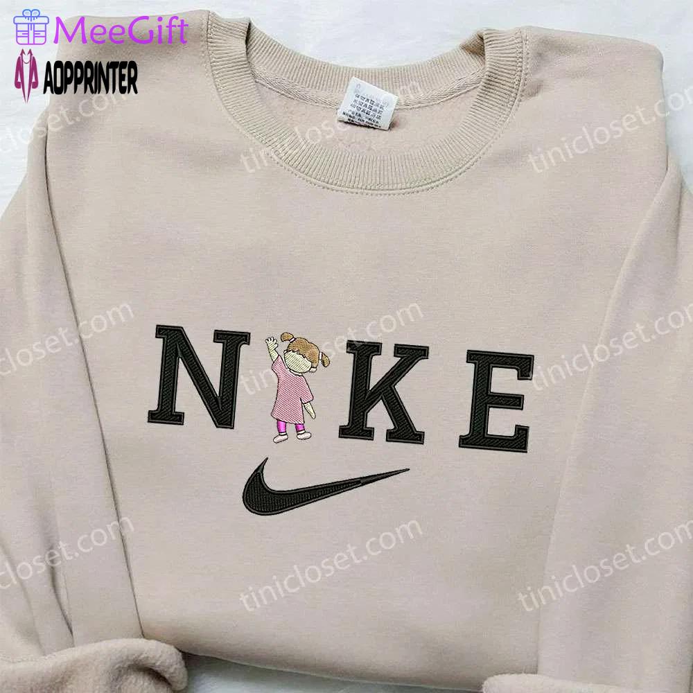 Boo x nike embroidered sweatshirt monsters inc disney shirt nike inspired embroidery Embroidered Shirt