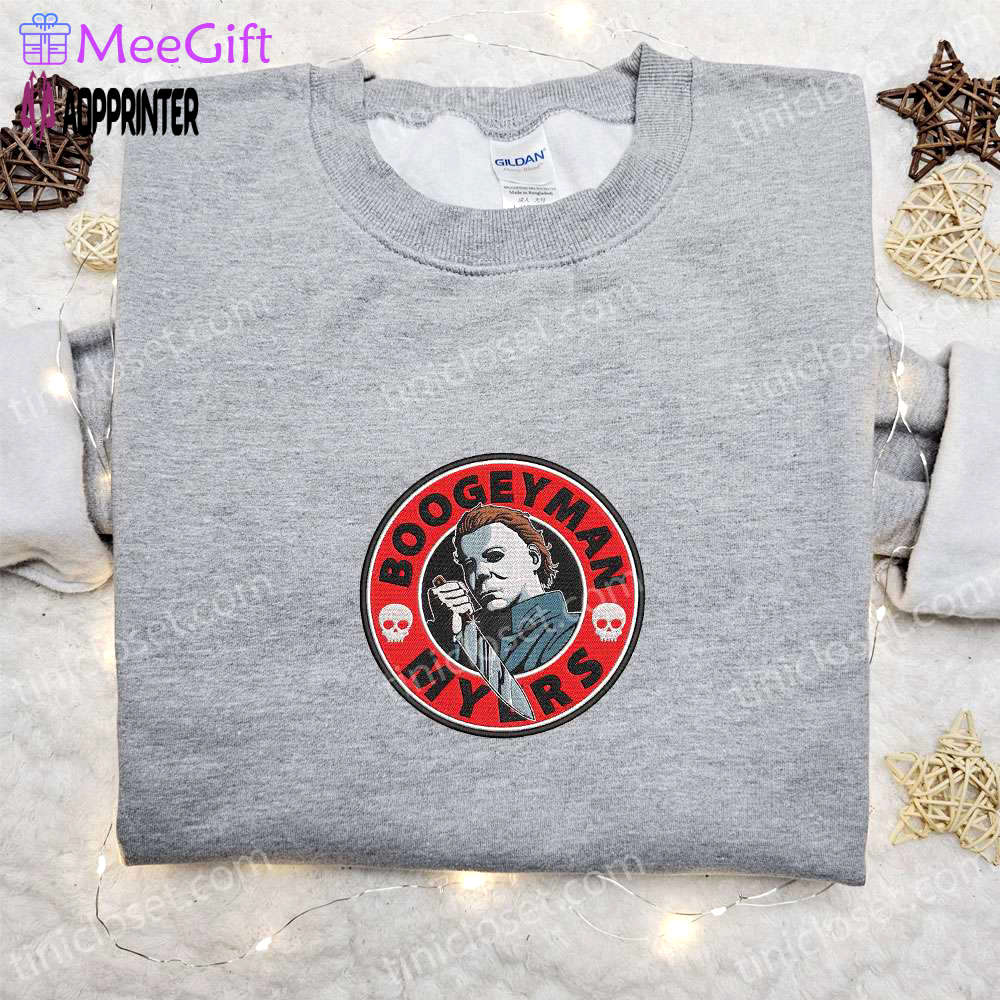 Boogeyman myers embroidered shirt: rise of horror movie apparel perfect halloween gift Embroidered Shirt
