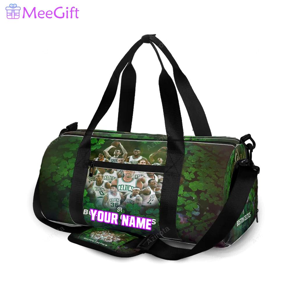 Boston celtics all players clover green personalized name travel bag gym bag 487 Travel Bag