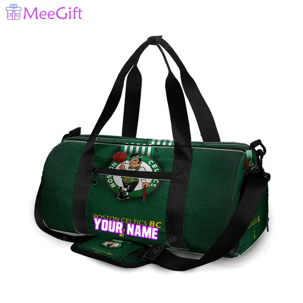 Boston celtics leather green personalized name travel bag gym bag 109 Travel Bag