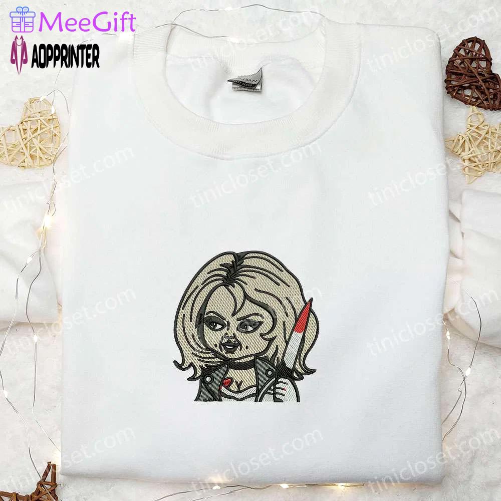 Bride of chucky embroidered hoodie: horror movie sweatshirt for halloween Embroidered Shirt