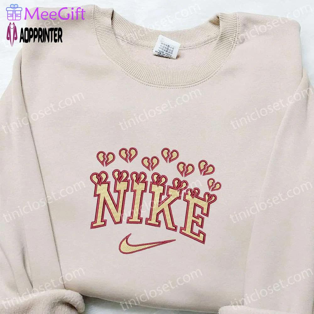 Broken hearts x nike embroidered shirt: perfect valentine s day gift! Embroidered Shirt