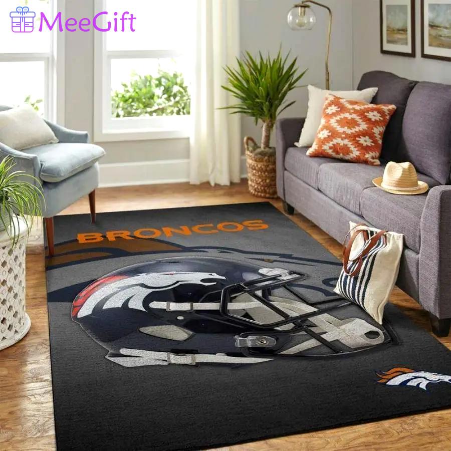 Broncos area rug living room and bedroom rug home Rectangle Rug
