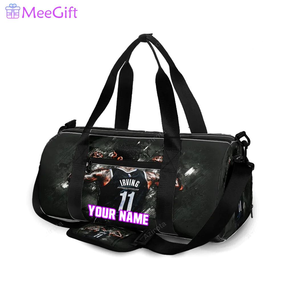 Brooklyn nets kyrie irving6 personalized name travel bag gym bag 641 Travel Bag