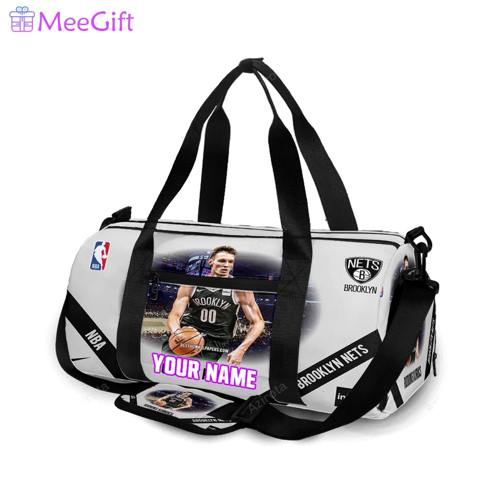 Brooklyn nets rodions kurucs1 personalized name travel bag gym bag 1223 Travel Bag