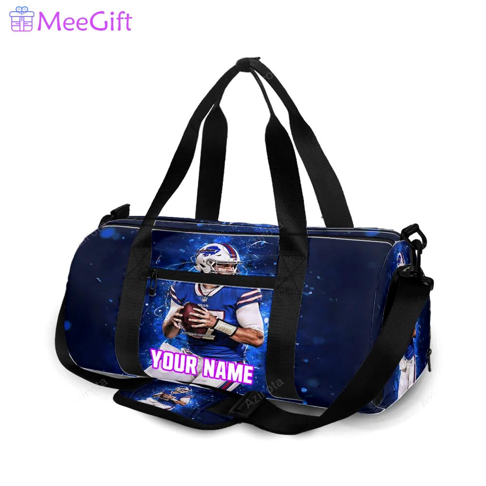 Buffalo bills 17 josh allen v2 personalized name travel bag gym bag 1650 Travel Bag