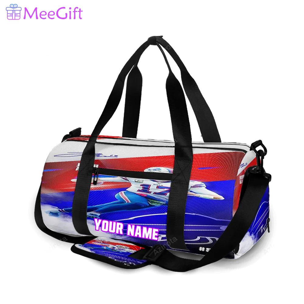Buffalo bills josh allen v17 personalized name travel bag gym bag 179 Travel Bag