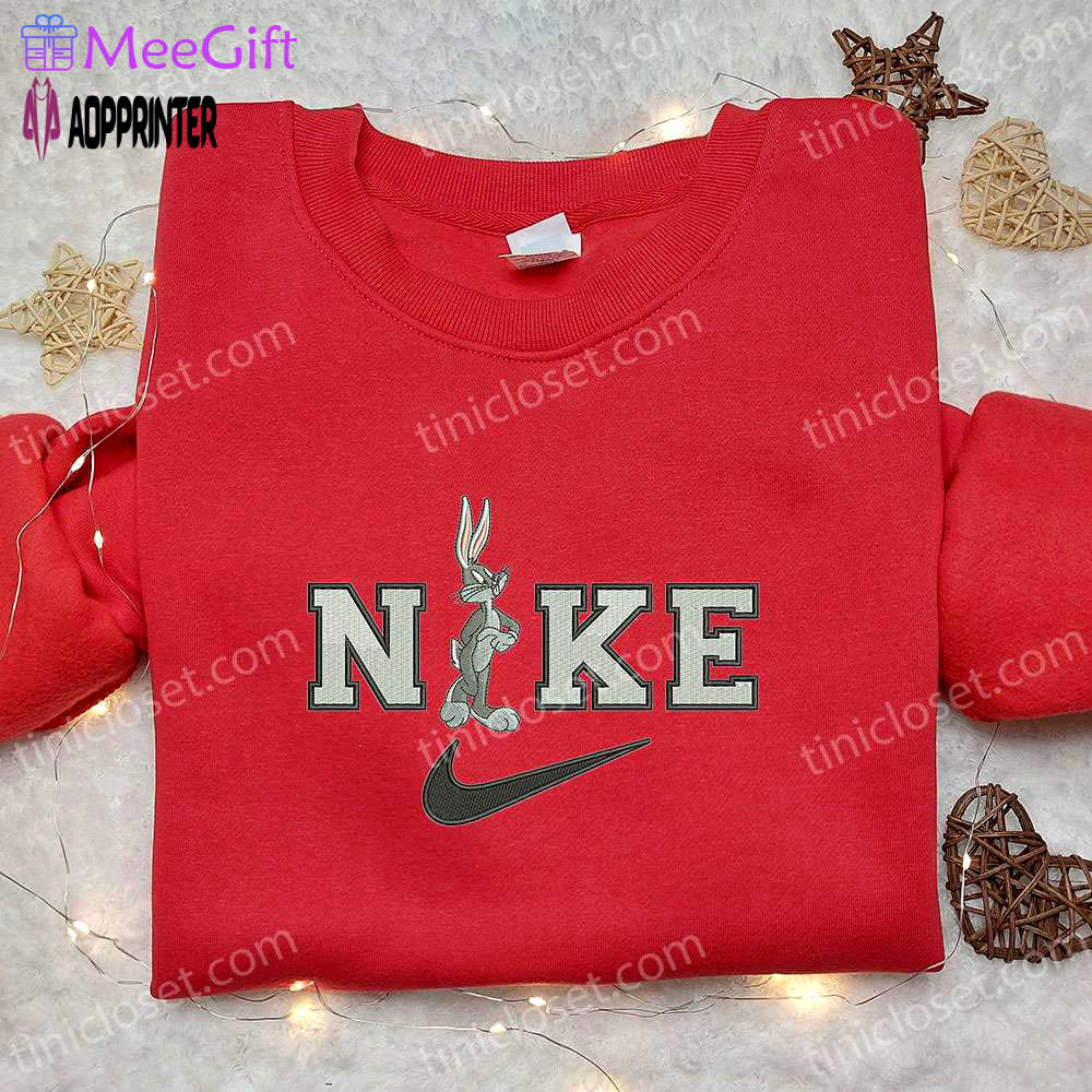 Bugs bunny x nike cartoon embroidered shirt looney tunes nike inspired Embroidered Shirt