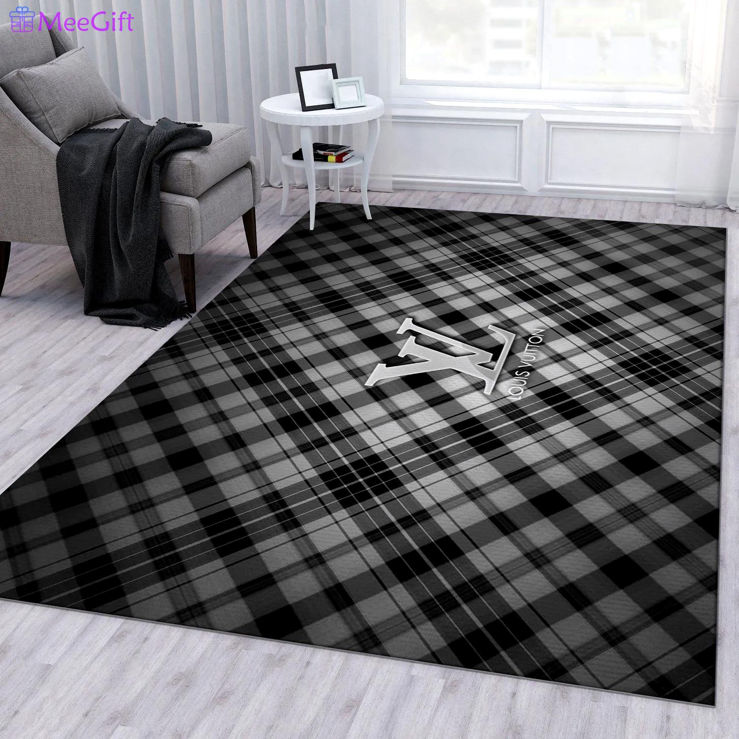 Burberry ft louis vuitton logo type 820. Upgrade Your Living Room with Luxury Home Decor: Area Carpets, Floor Decor, Door Mats, and Hot Gift Items with style a High-End Fashion Brand Rectangle Rug