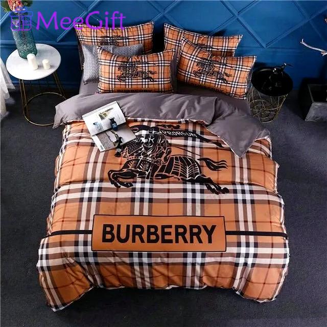 Burberry hot fashion bedding sets quilt sets duvet cover luxury brand bedding decor bedroom sets best luxury bed sets gift thankgivings and christmas Bedding Sets