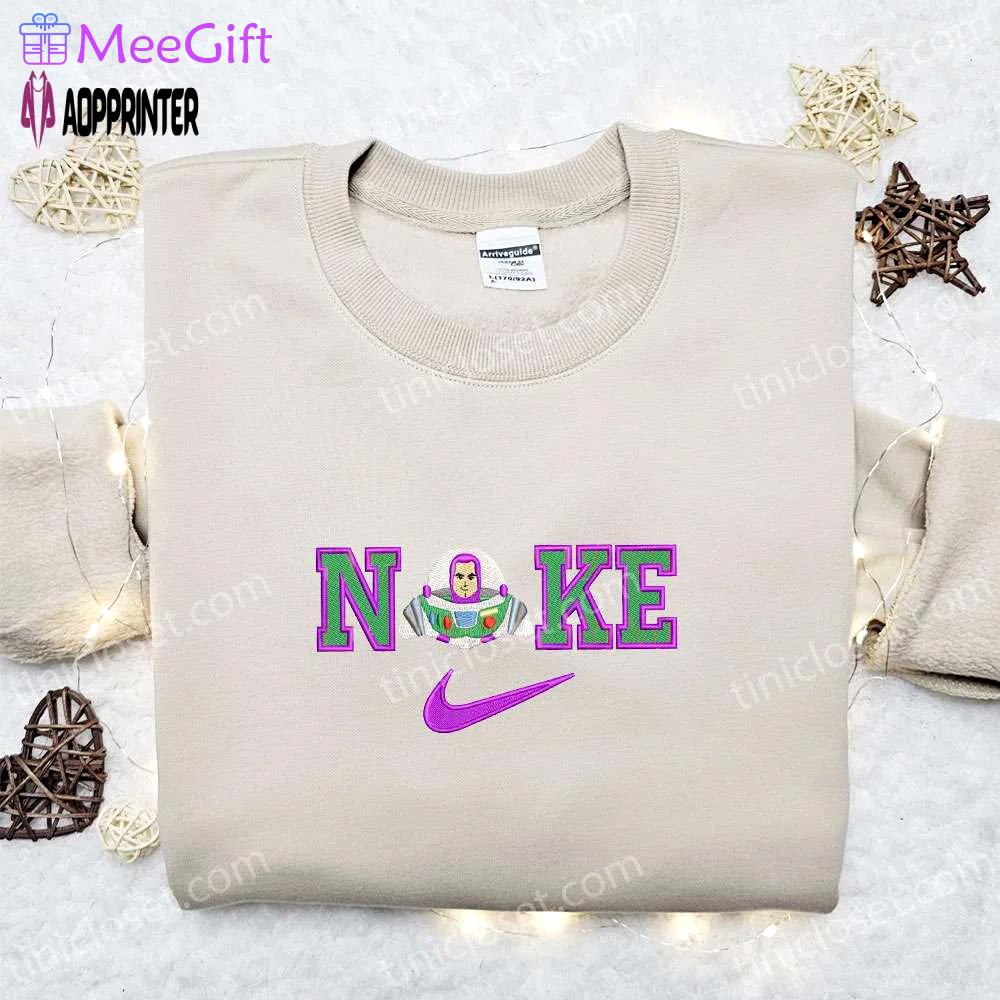 Buzz lightyear x nike cartoon embroidered shirt – toy story & nike inspired tee Embroidered Shirt