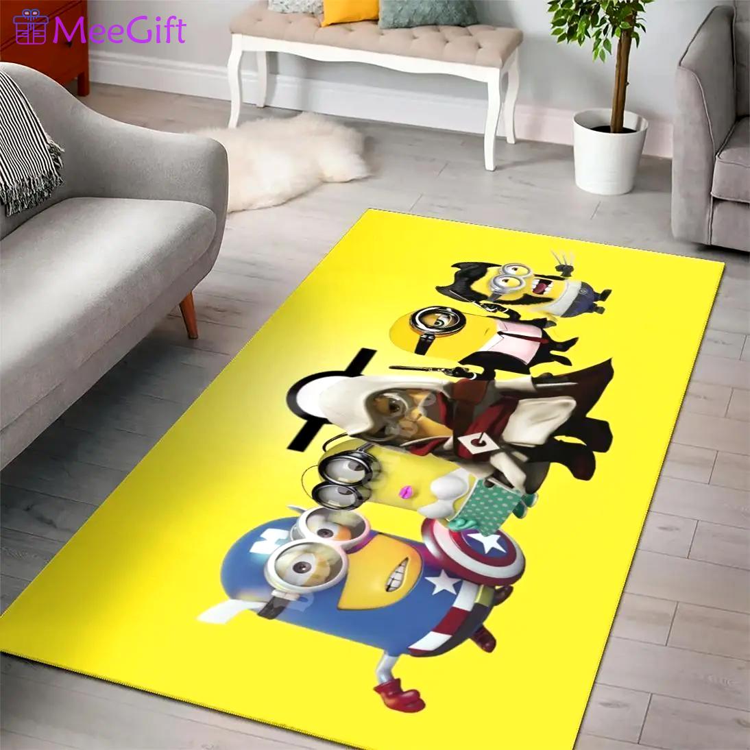 Captain minions despicable minions cartoon movies area rugs living room carpet rug regtangle carpet floor decor home decor Rectangle Rug