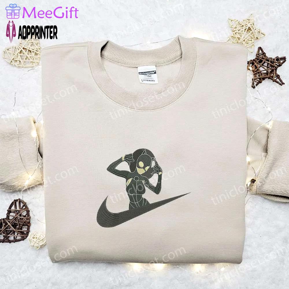 Catwoman x nike swoosh embroidered shirt & hoodie: superhero movie collection best gift ideas Embroidered Shirt