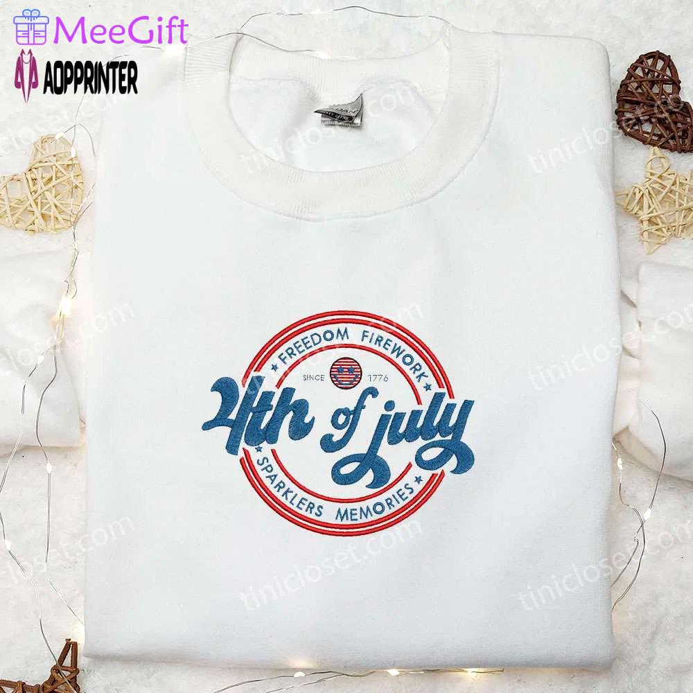 Celebrate with style: 4th of july embroidered shirt – best patriotic shirts & national day gifts Embroidered Shirt
