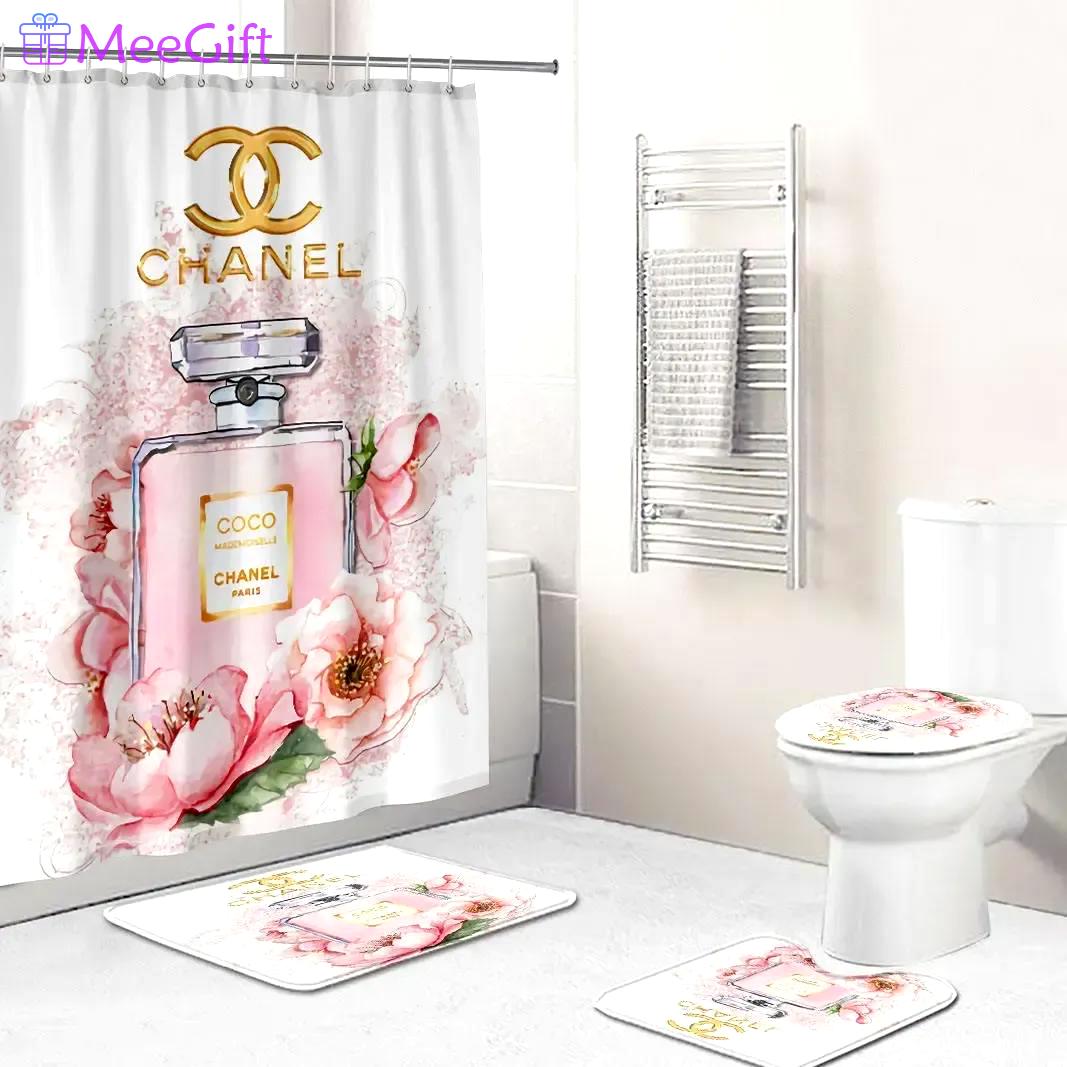 Chanel bathroom sets hypebeast bath mat luxury fashion brand home decor Bathroom Set