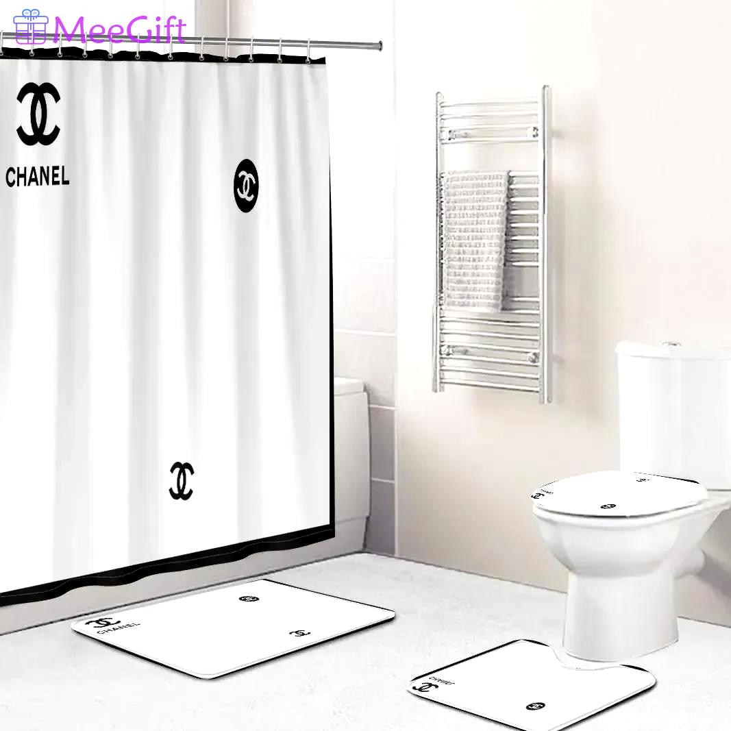 Chanel bathroom sets hypebeast luxury fashion brand bath mat home decor Bathroom Set
