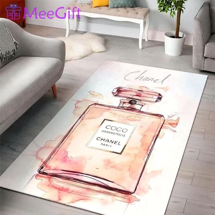 Chanel paris logo type 7. Upgrade Your Living Room with Luxury Home Decor: Area Carpets, Floor Decor, Door Mats, and Hot Gift Items with style a High-End Fashion Brand Rectangle Rug