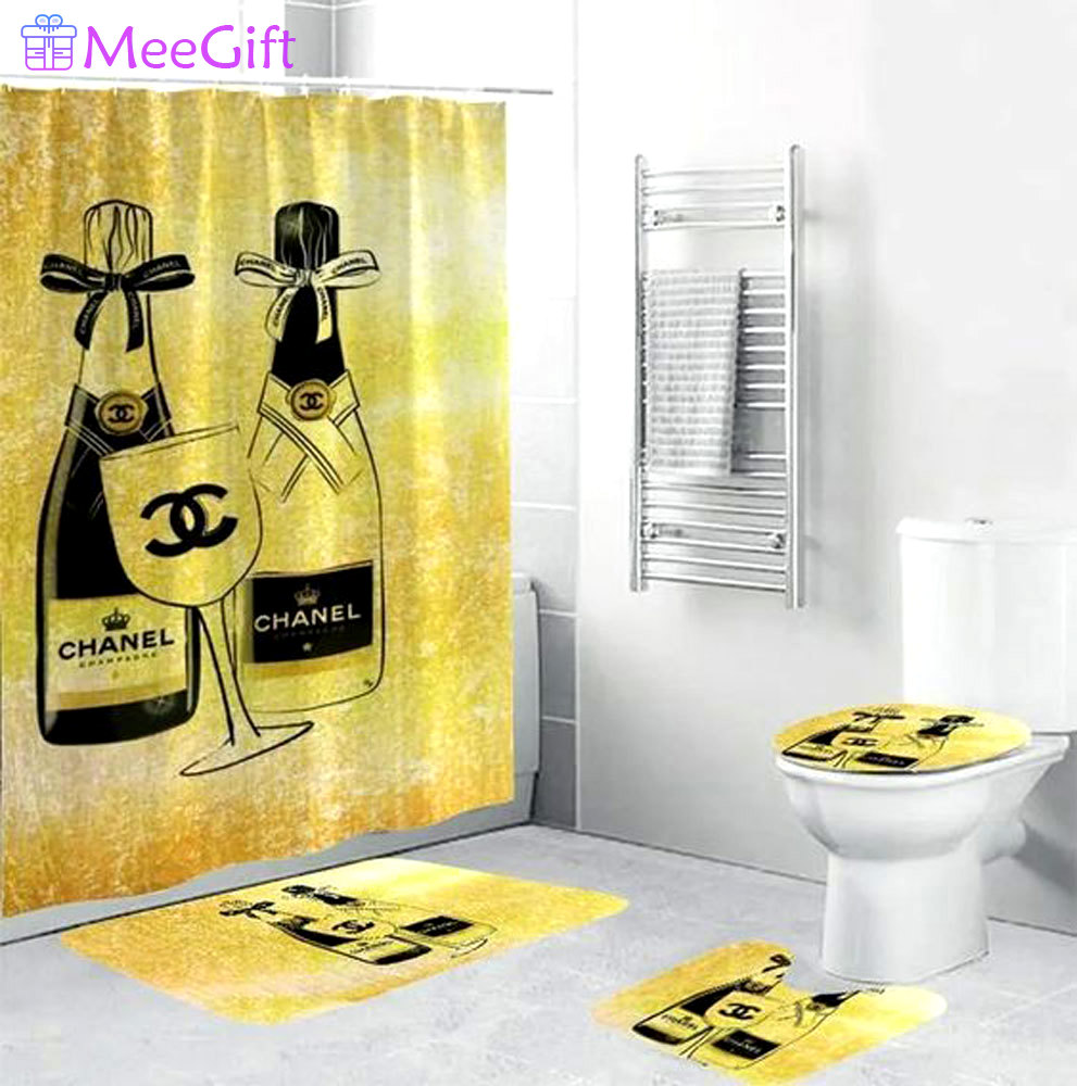 Chanel wine luxury fashion brand hypebeast bathroom sets home decor bath mat Bathroom Set