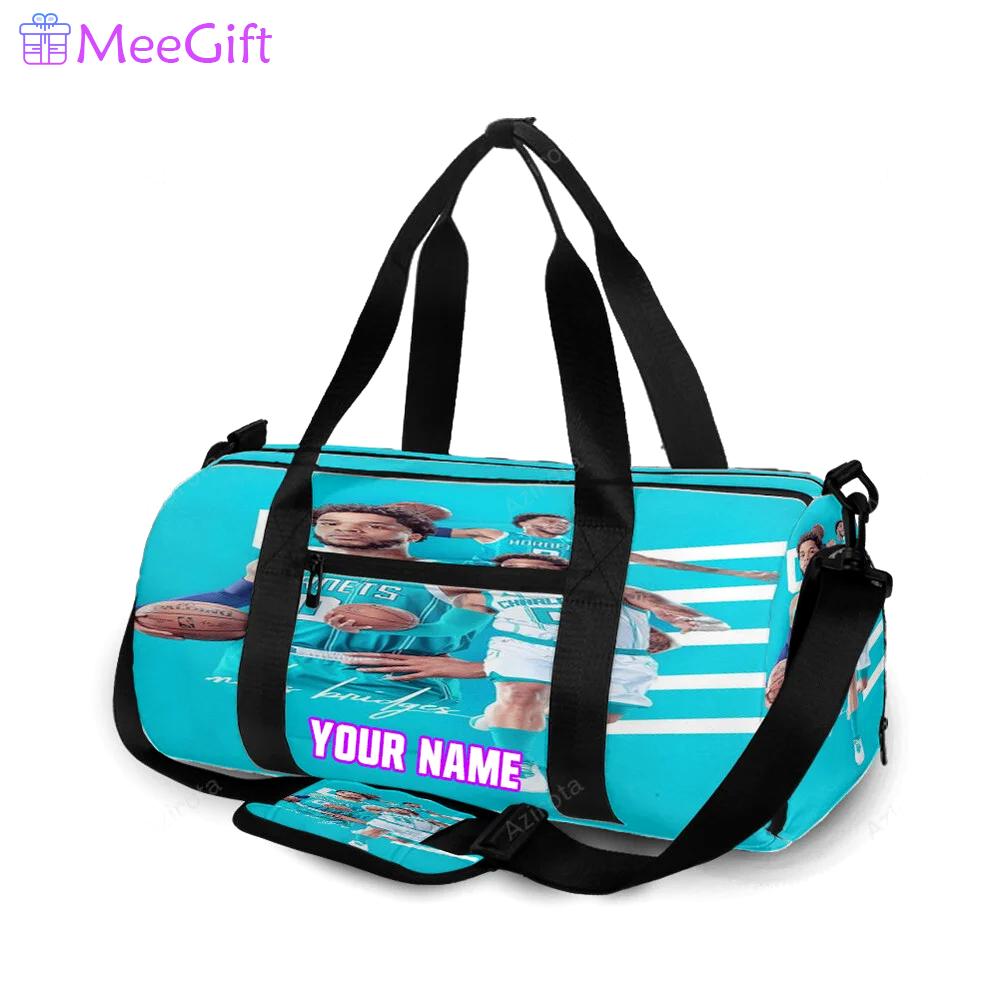 Charlotte hornets miles bridges2 personalized name travel bag gym bag 1124 Travel Bag