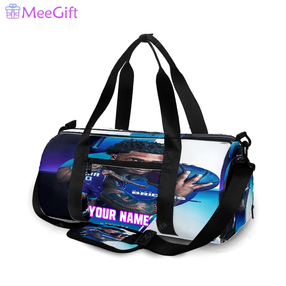 Charlotte hornets miles bridges3 personalized name travel bag gym bag 908 Travel Bag