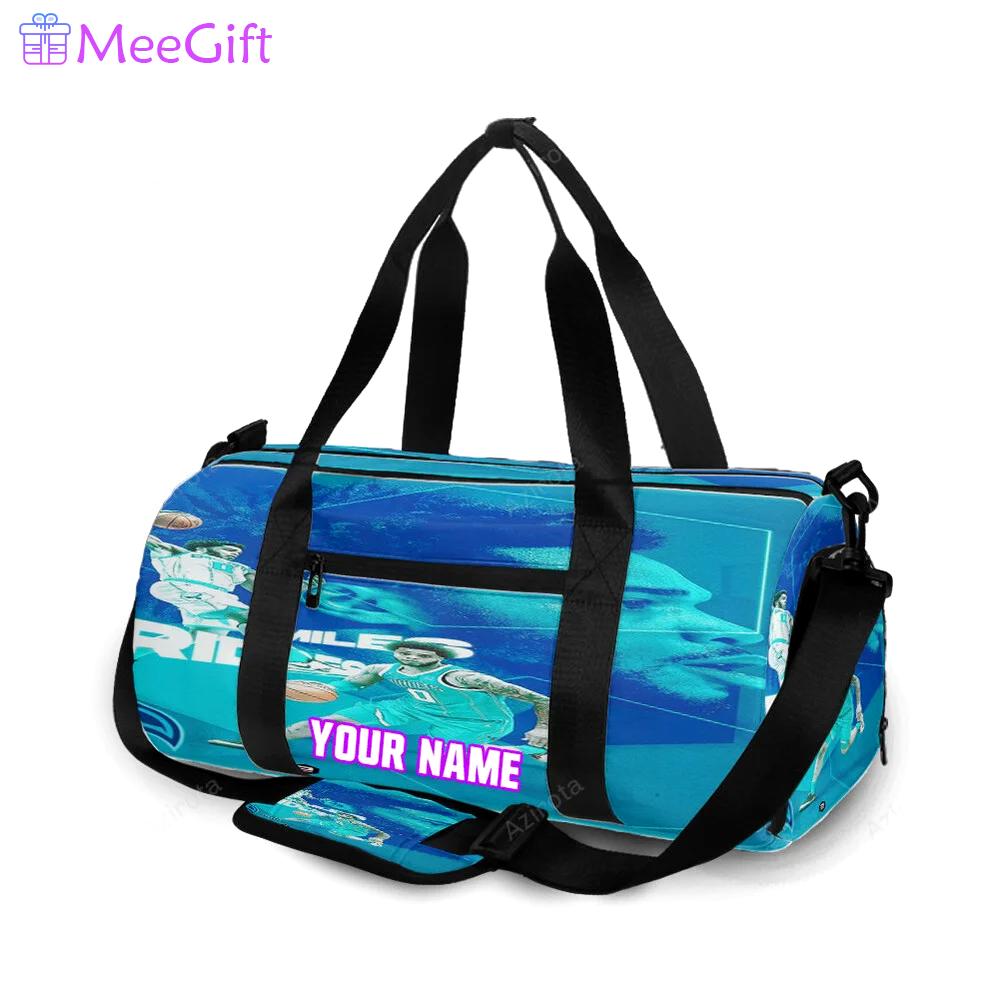 Charlotte hornets miles bridges4 personalized name travel bag gym bag 311 Travel Bag