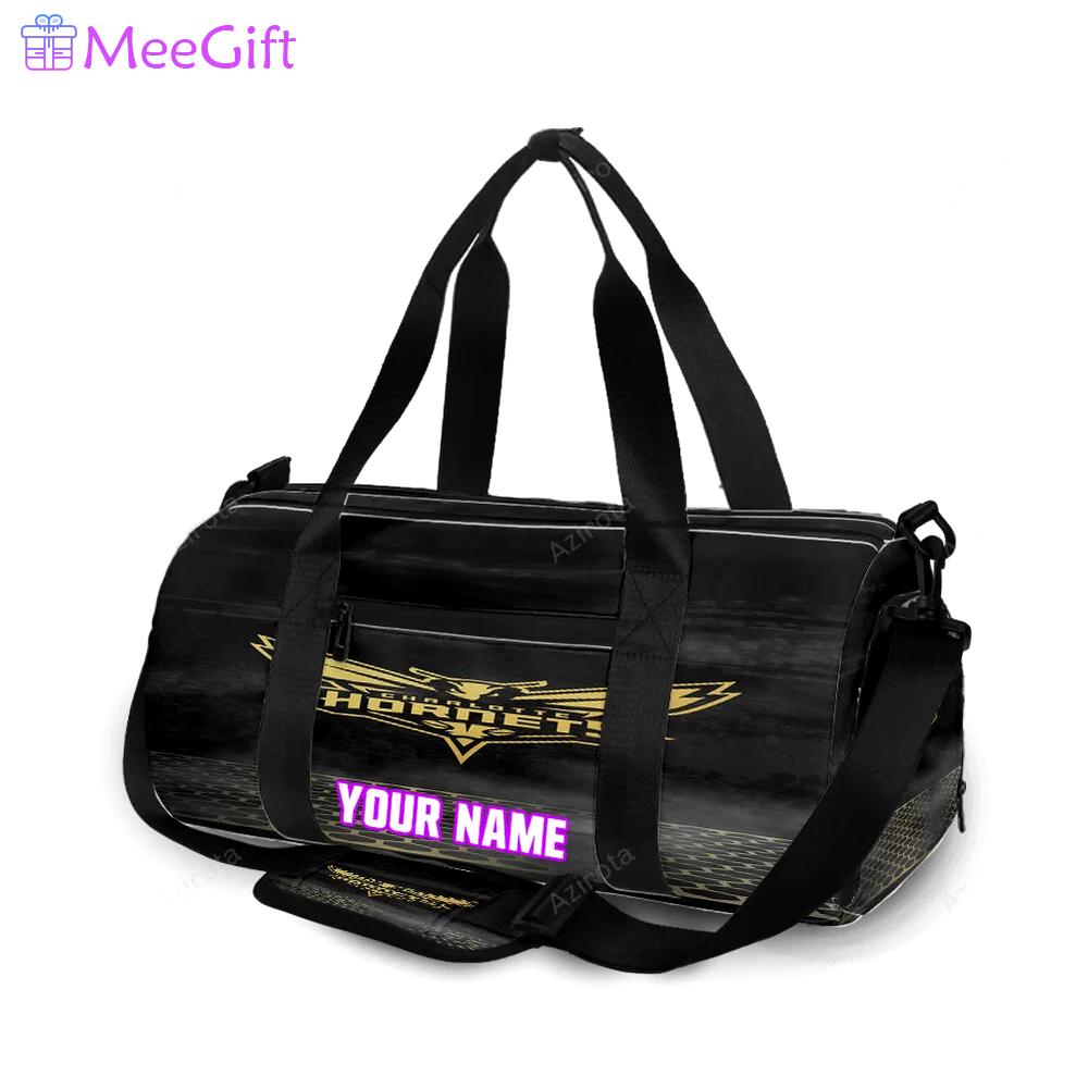 Charlotte hornets yellow black personalized name travel bag gym bag 298 Travel Bag