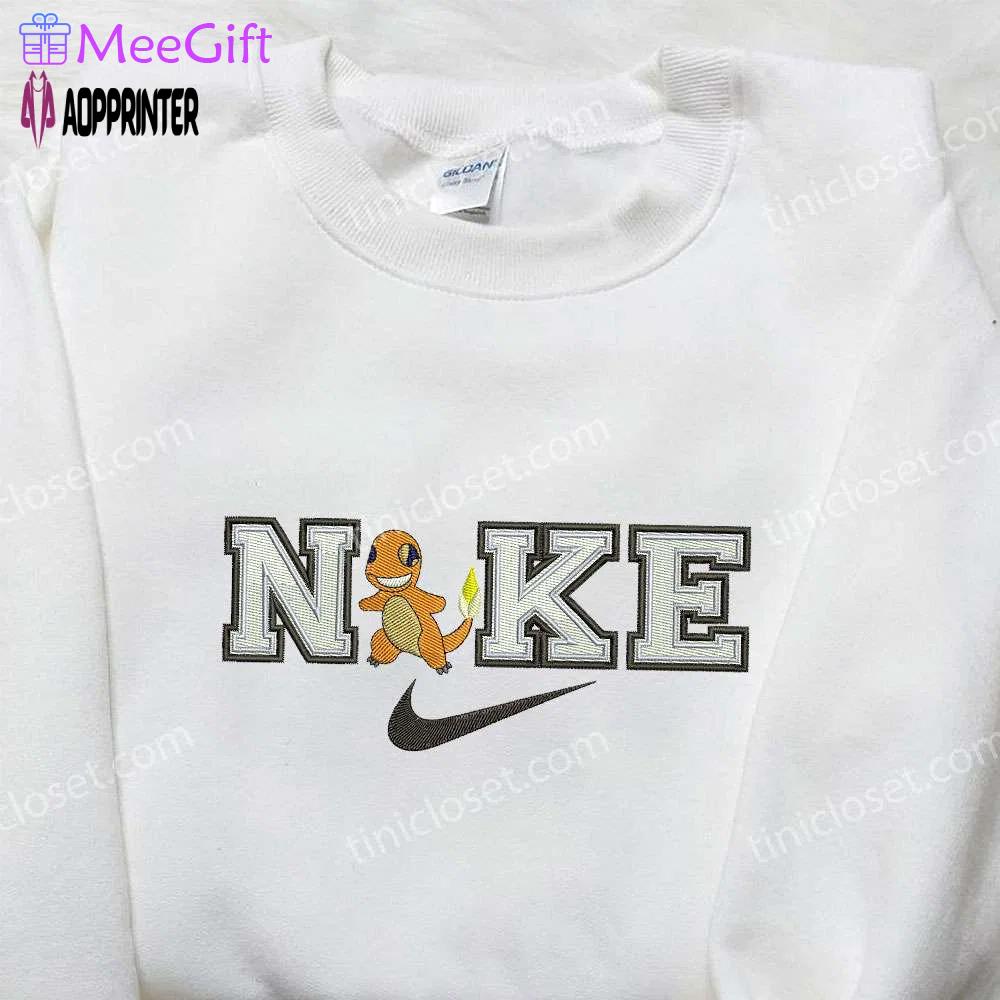 Charmander x nike swoosh embroidered shirt – pokemon & custom nike tee Embroidered Shirt