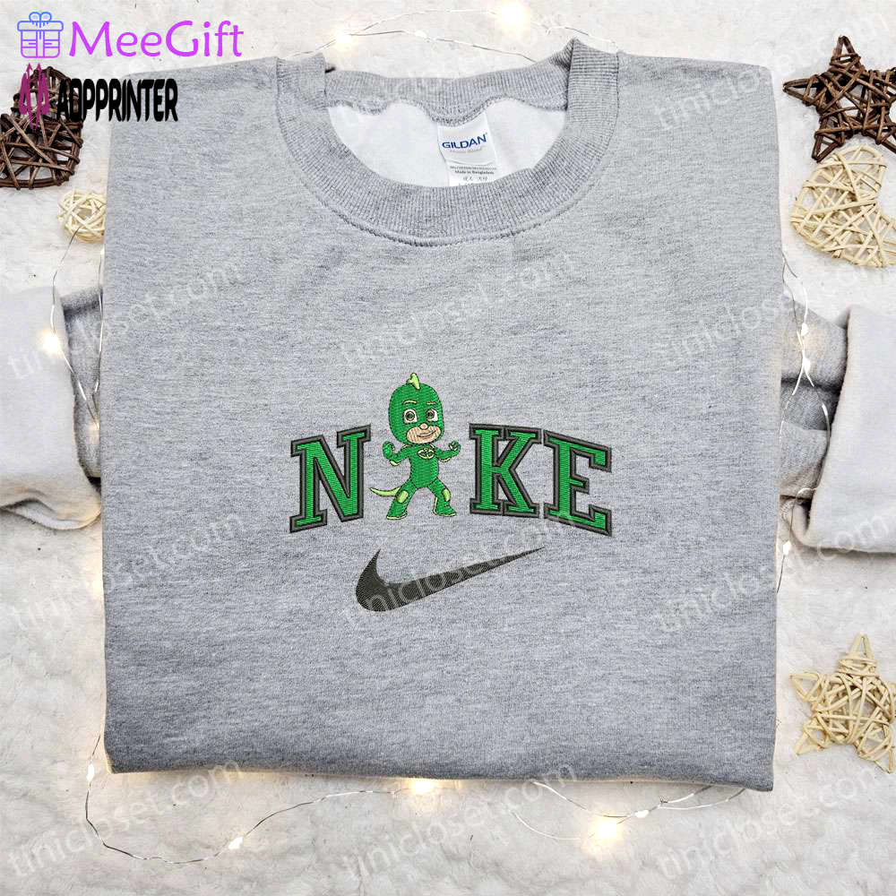 Chibi gekko x nike cartoon embroidered shirt pj masks & nike inspired apparel Embroidered Shirt