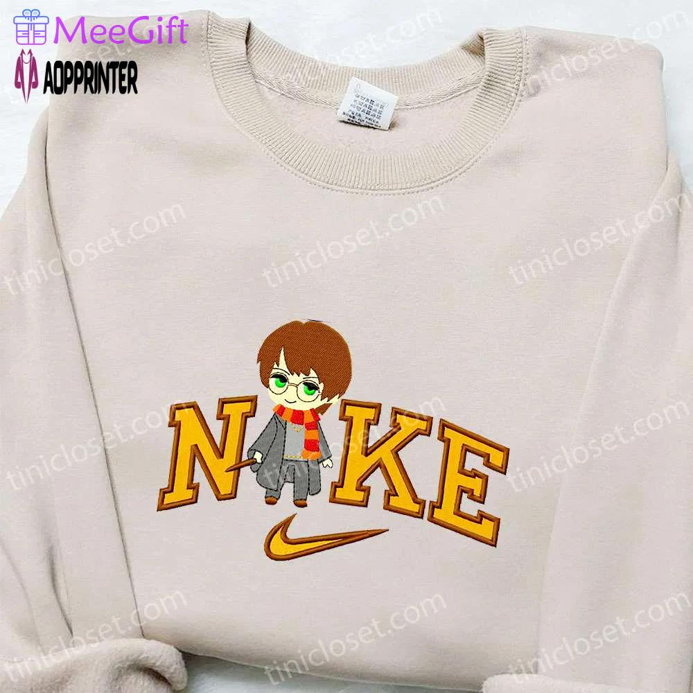 Chibi harry potter x nike movie embroidered tshirt: best nike inspired birthday gift Embroidered Shirt