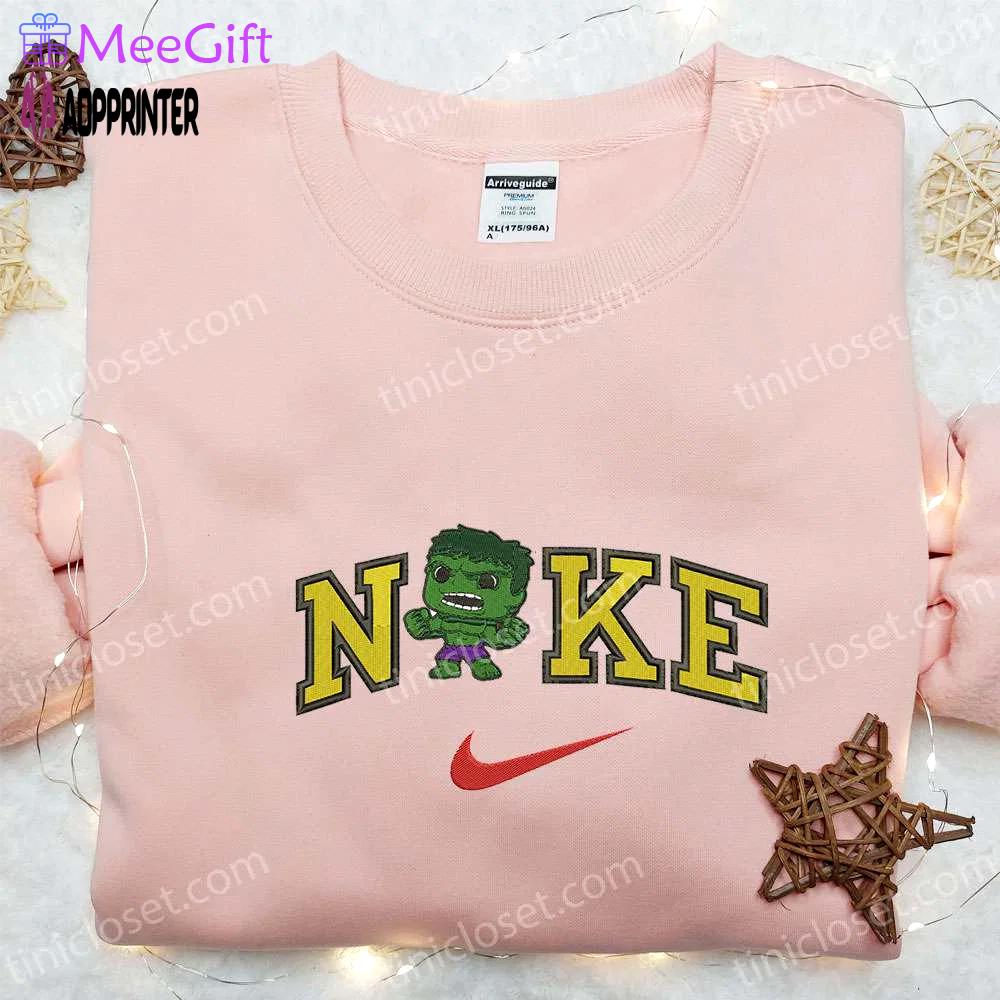 Chibi hulk x nike movie embroidered shirt – marvel universe & nike inspired design Embroidered Shirt