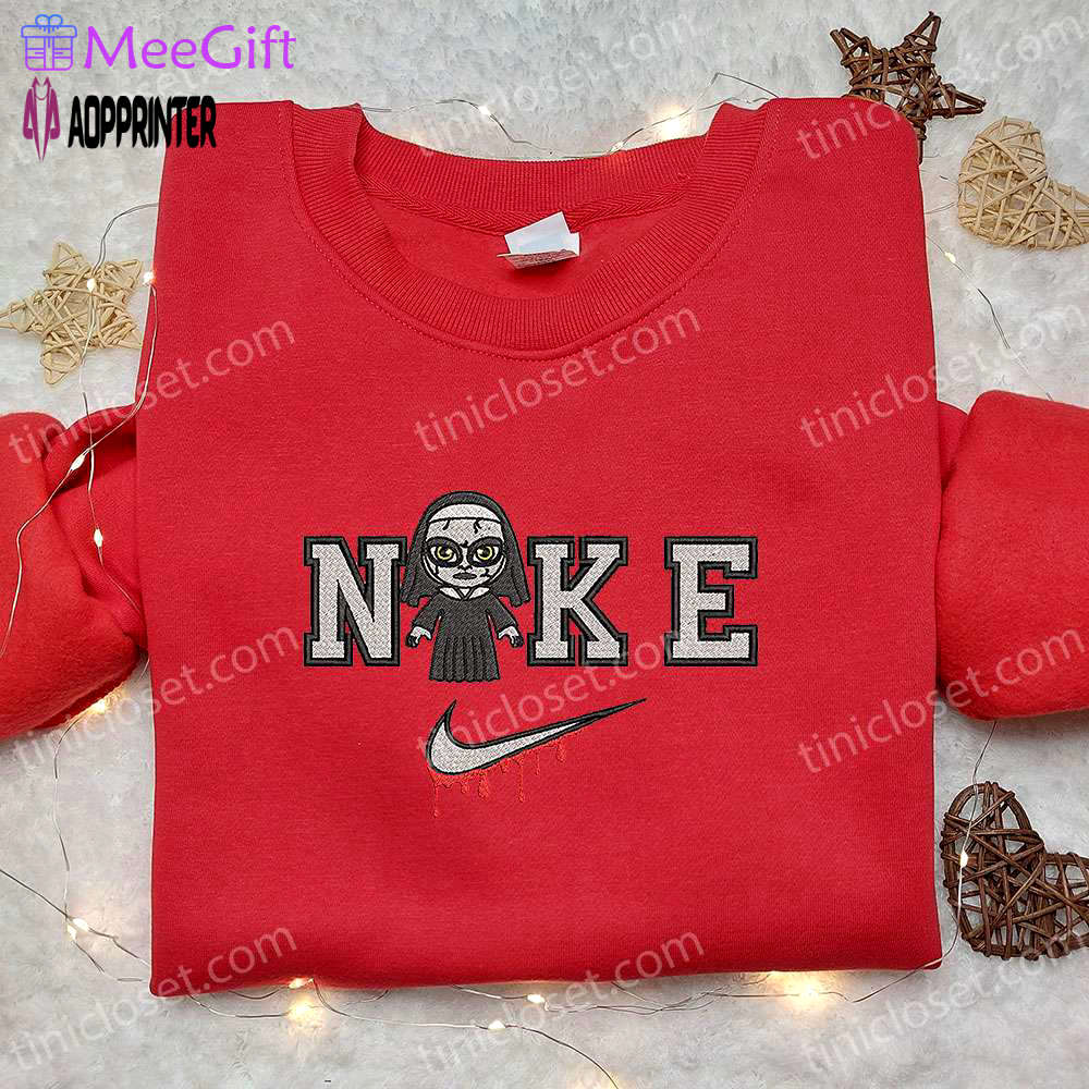 Chibi valak x nike embroidered hoodie & shirt: best halloween gift ideas Embroidered Shirt