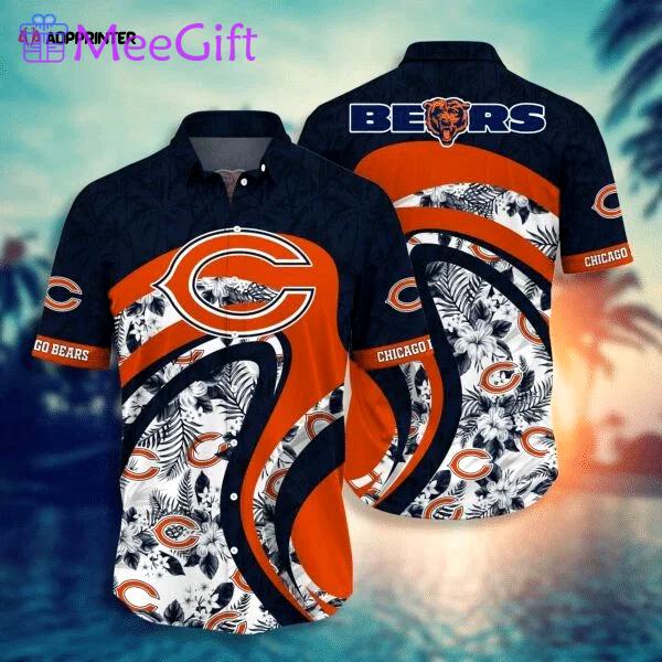 Chicago bears leaf orange curve hawaiian shirt Hawaii Shirt