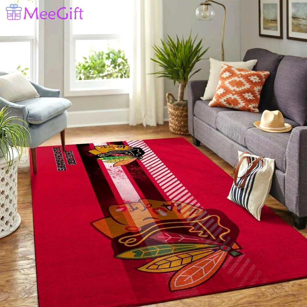 Chicago blackhawks area rugs nhl hockey living room carpet regtangle carpet Rectangle Rug