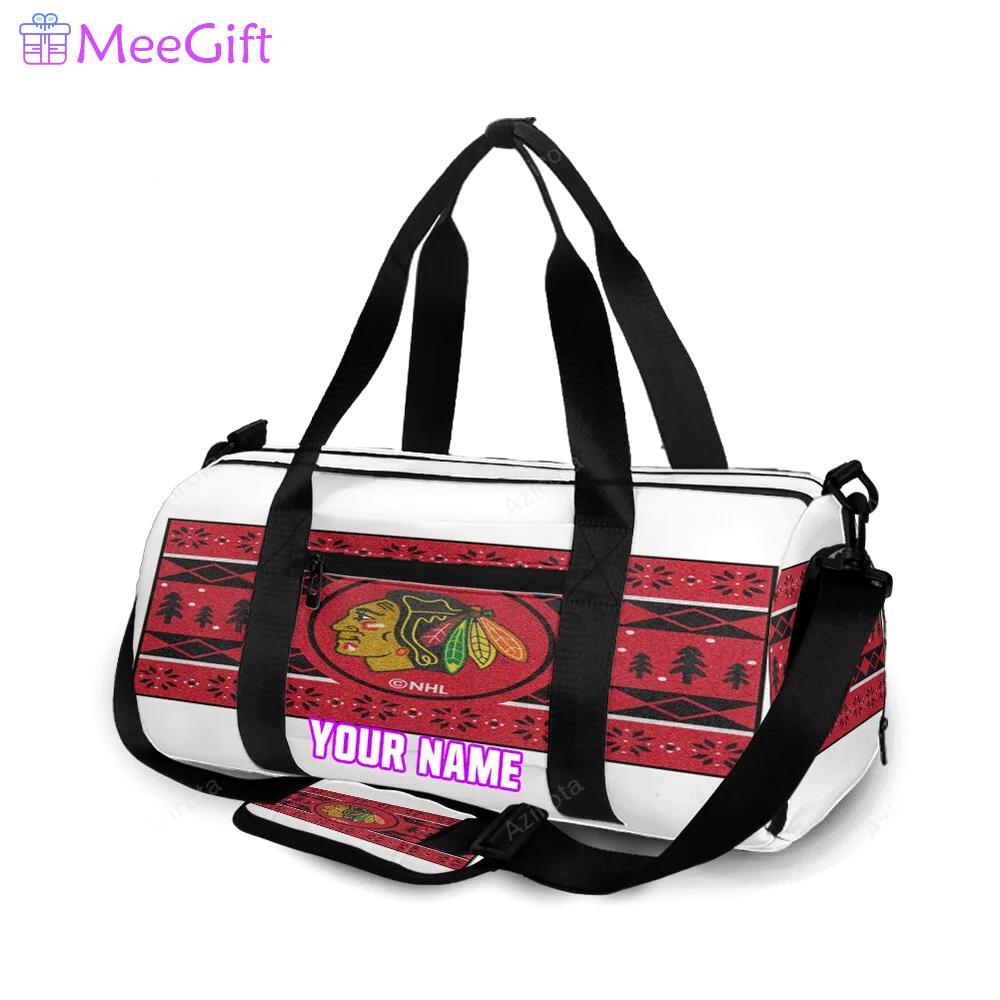 Chicago blackhawks emblem symbol7 personalized name travel bag gym bag 2173 Travel Bag