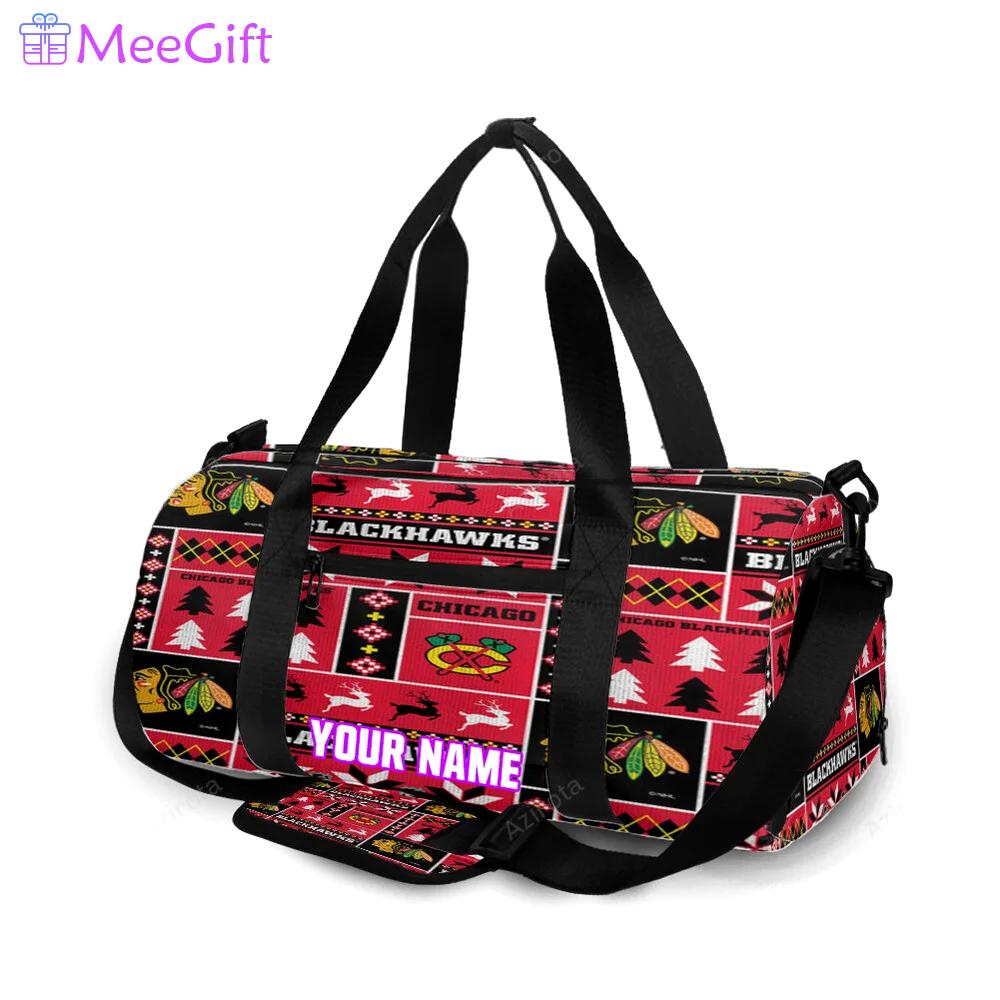 Chicago blackhawks emblem symbol8 personalized name travel bag gym bag 1880 Travel Bag