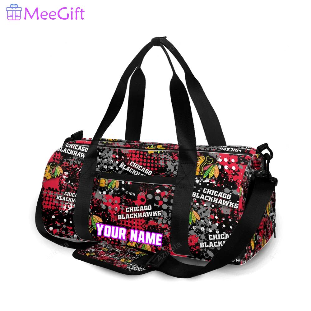 Chicago blackhawks symbol5 personalized name travel bag gym bag 1894 Travel Bag