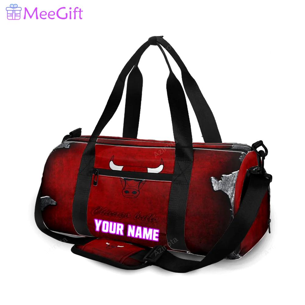 Chicago bulls emblem metal v26 personalized name travel bag gym bag 533 Travel Bag