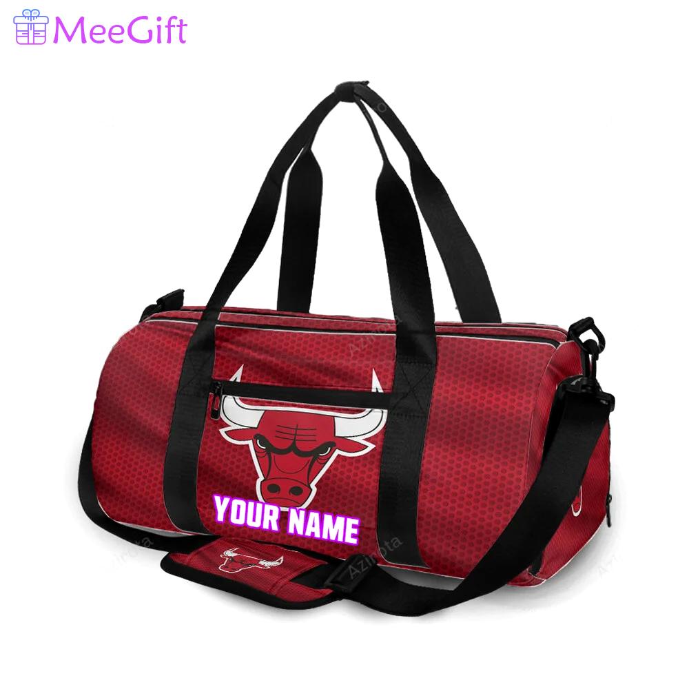 Chicago bulls emblem v3 personalized name travel bag gym bag 296 Travel Bag
