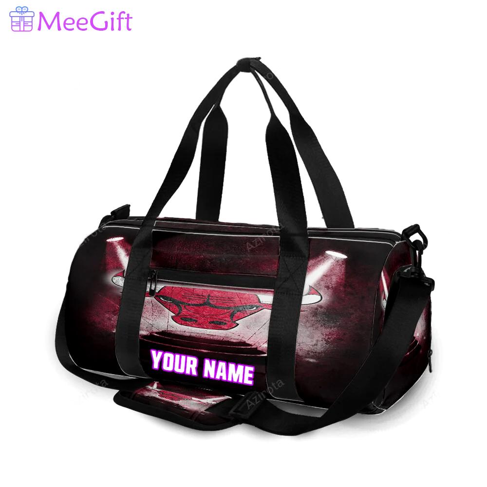 Chicago bulls emblem v35 personalized name travel bag gym bag 295 Travel Bag