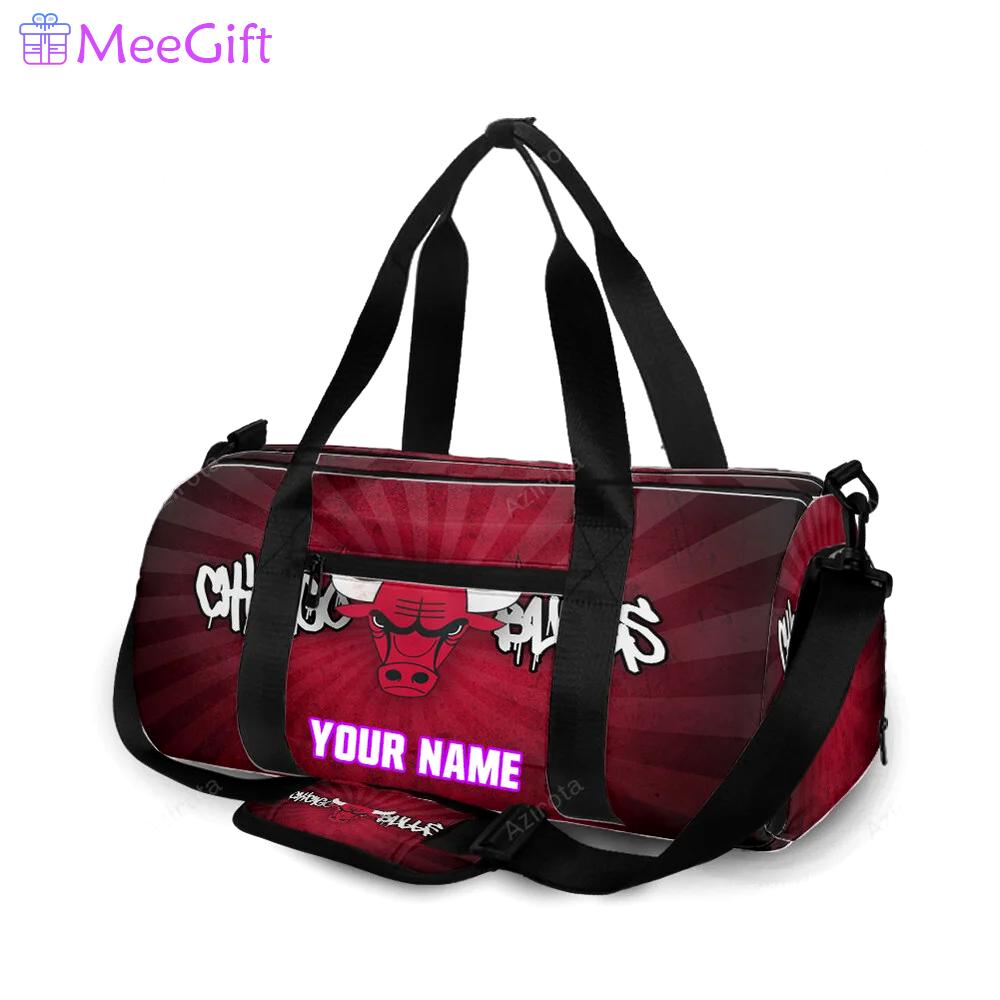 Chicago bulls emblem v4 personalized name travel bag gym bag 758 Travel Bag