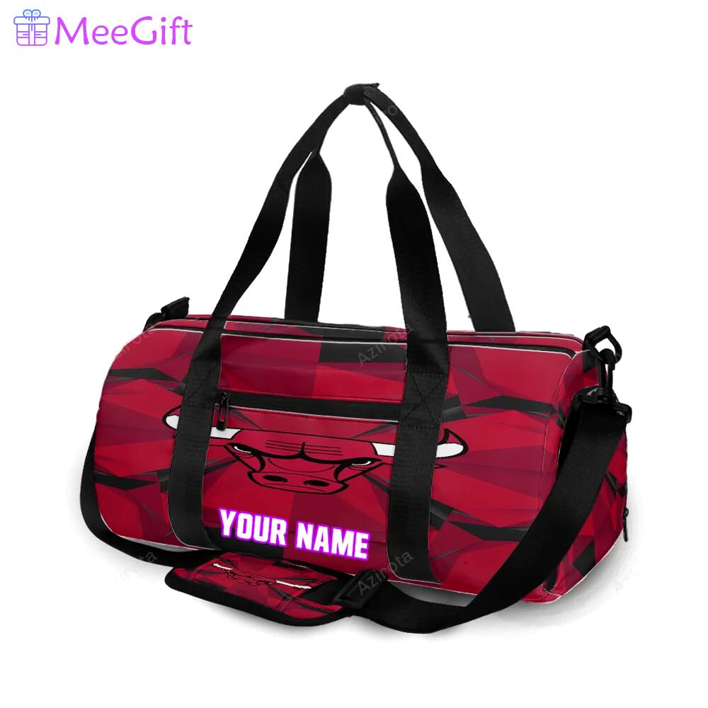 Chicago bulls emblem v7 personalized name travel bag gym bag 181 Travel Bag